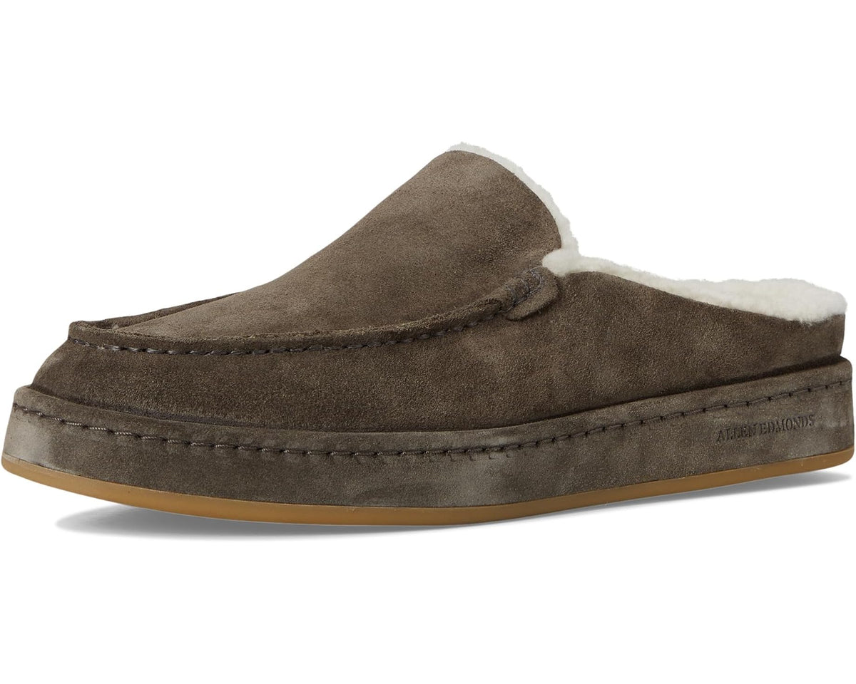 Men's Allen Edmonds Bowen Slip-On Shoes Dark Grey Suede - Eurostride