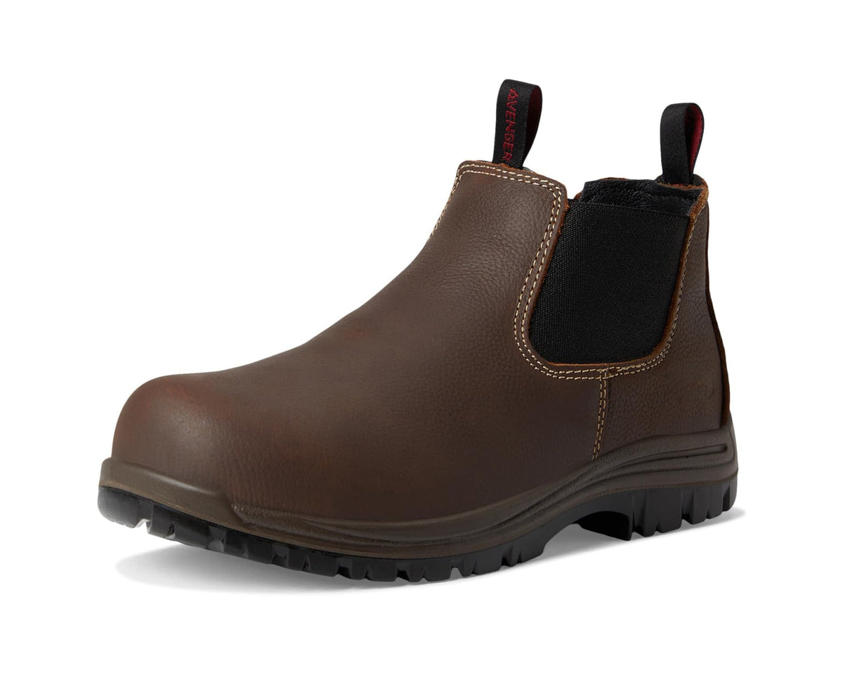 Men's Avenger Work Boots Foreman Chelsea CT Brown - Eurostride