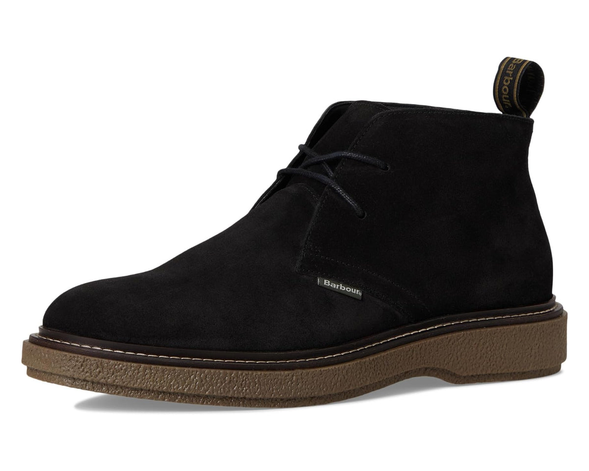 Men's Barbour Blaine Chukka Boots Black Suede - Eurostride