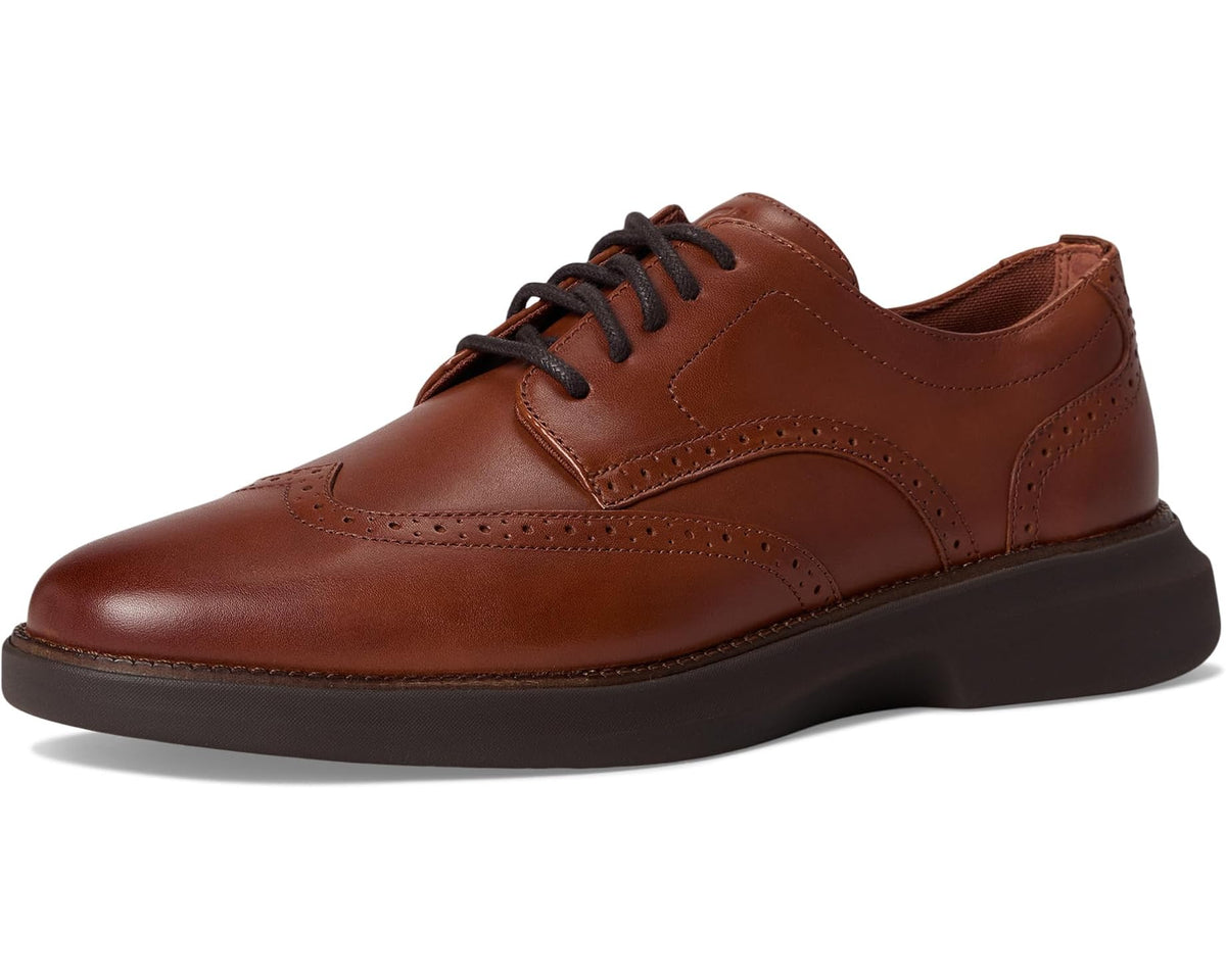 Men's Cole Haan Grand Shadowlite Wingtip Oxfords British Tan/Java - Eurostride