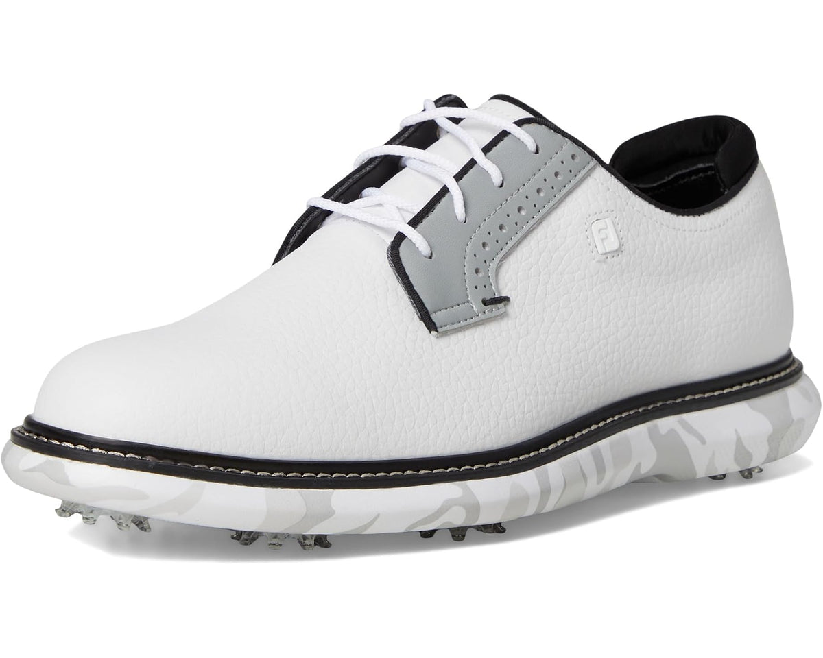 Men's FootJoy Traditions Blucher Golf Shoes White/Grey Camo - Eurostride