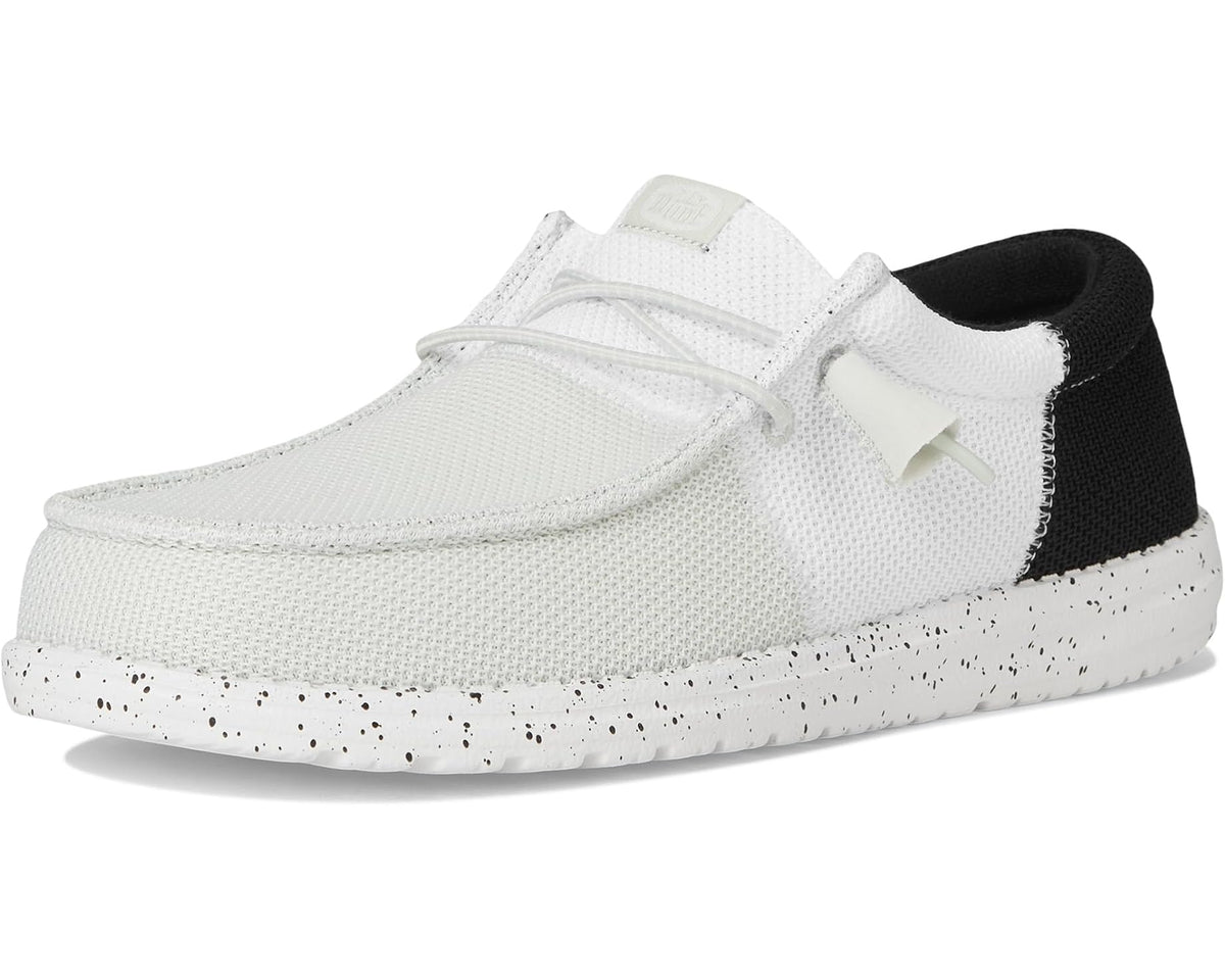 Men's Hey Dude Wally Tri Varsity Mesh White/Black - Eurostride