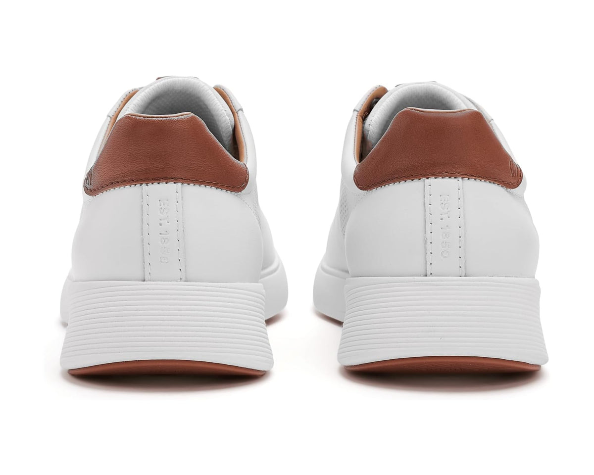 Men's Johnston & Murphy Ackerson Perfed Plain Toe White Full Grain - Eurostride