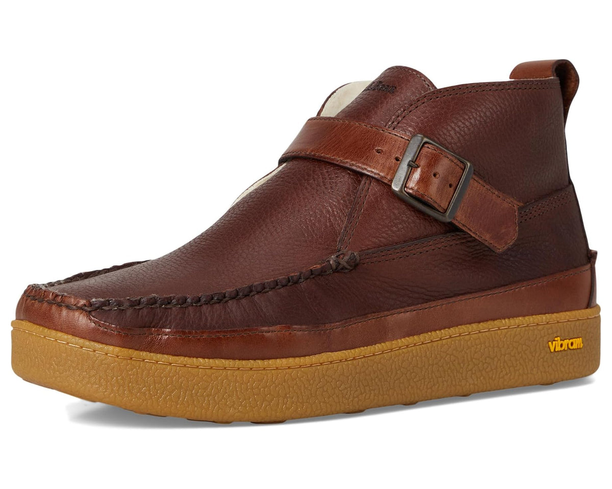 Men's L.L.Bean Lodge Moc Vibram Shearling Buckle Boots Mahogany - Eurostride