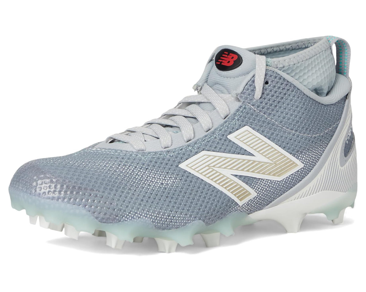 Men's New Balance FreezeLX V5 Lacrosse Cleats Grey/White - Eurostride
