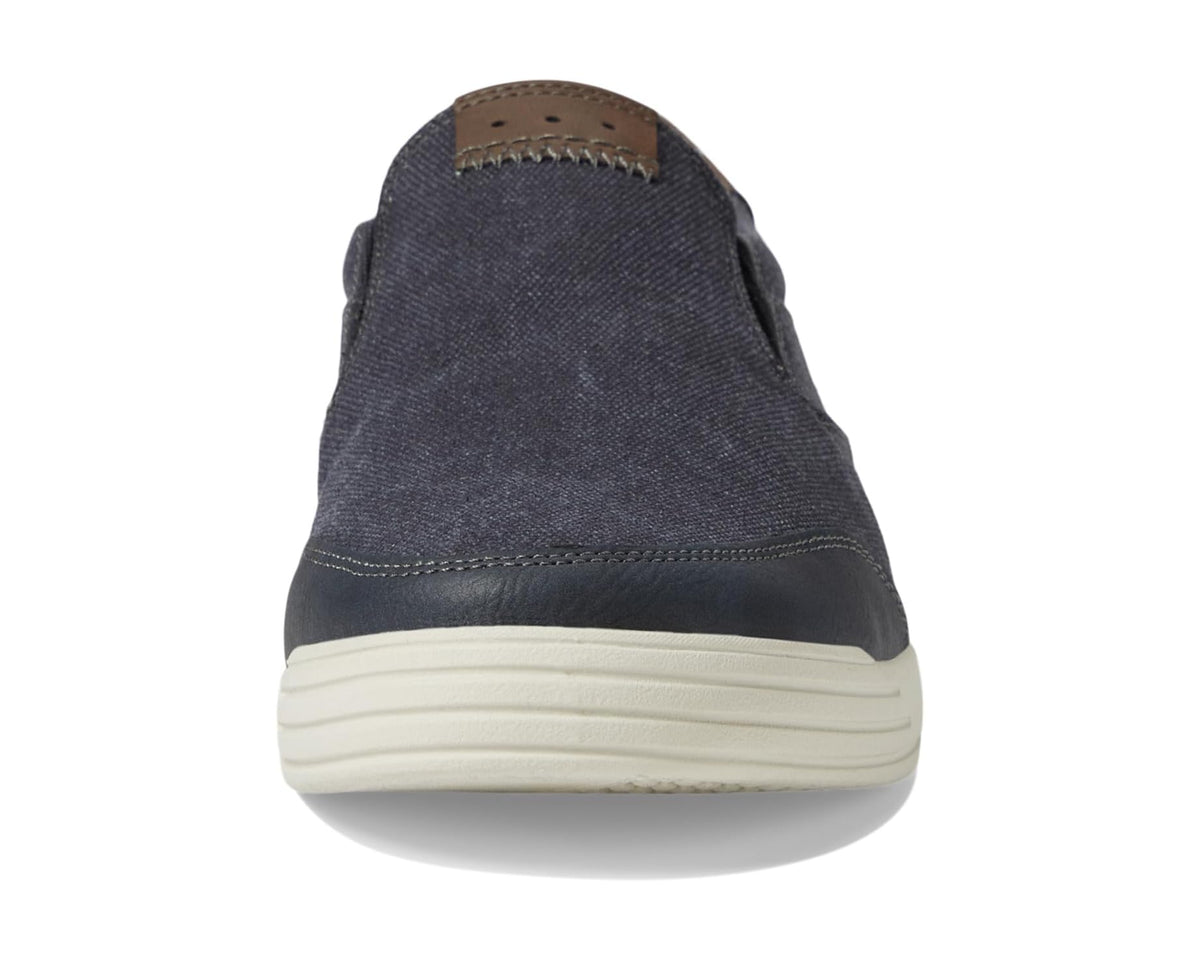 Men's Nunn Bush City Walk Canvas Moc Toe Slip-On Dark Blue - Eurostride