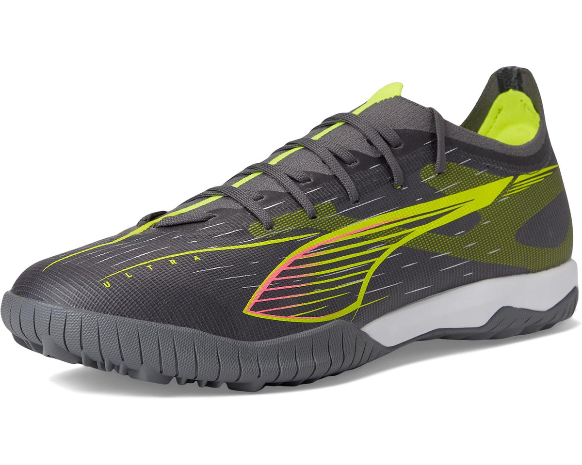 Men's PUMA Ultra 5 Match Turf Trainer Soccer Cleats Matte Aged Silver-Yellow Alert-Puma Aged Silver - Eurostride