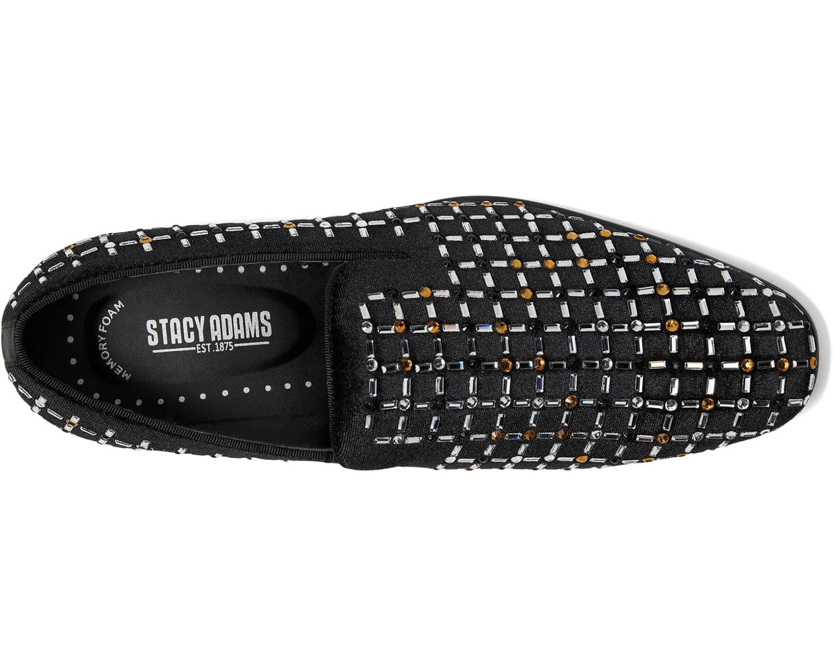 Men's Stacy Adams Stallford Rhinestone Slip-On Black Multi