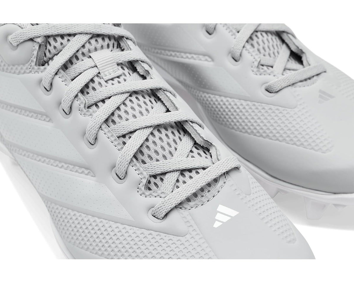 Men's adidas adiZero Impact 2.0 Molded Baseball Cleats Team Light Grey/Silver Metallic/White - Eurostride