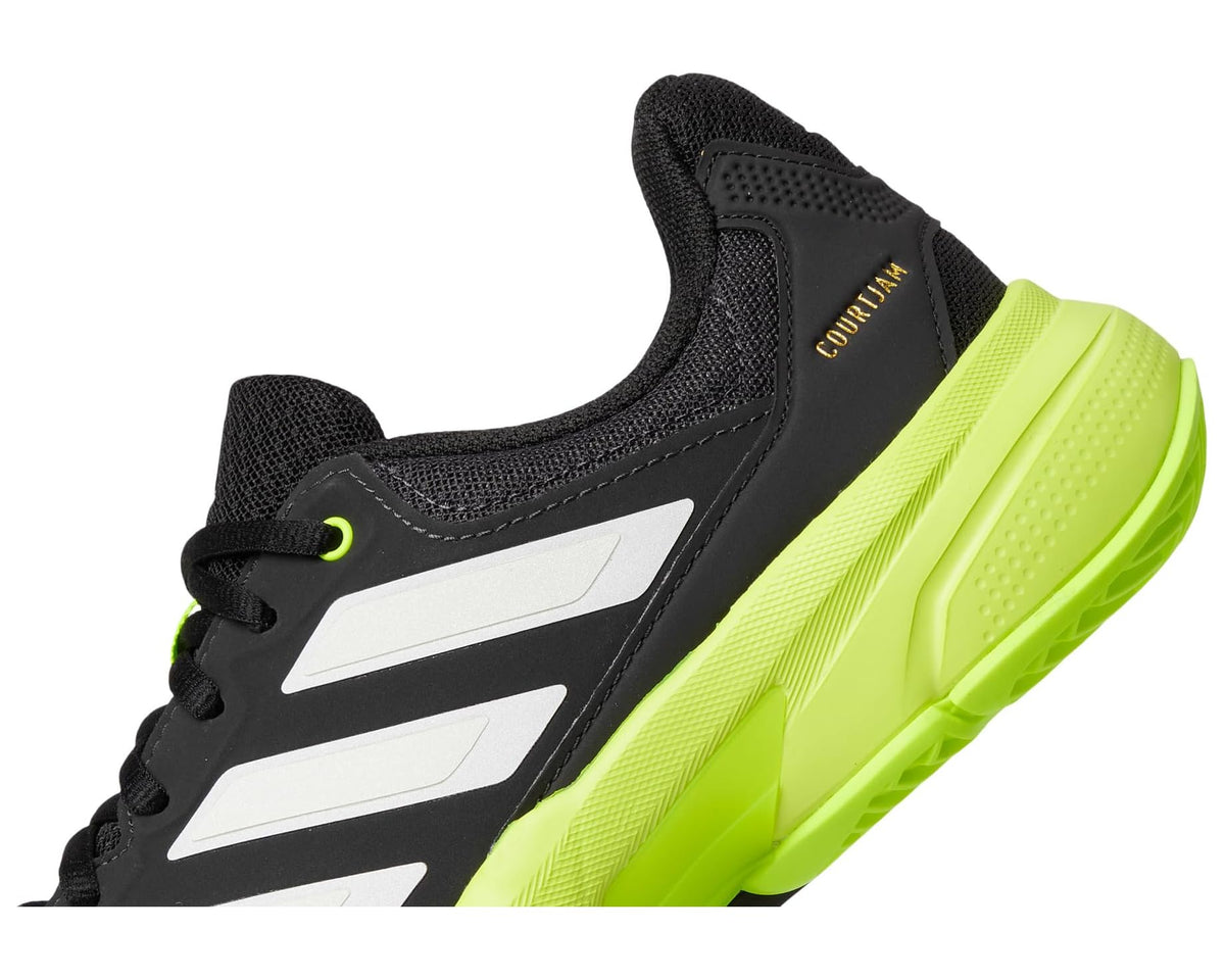 Men's adidas Courtjam Control 3 Tennis Shoe Carbon/Zero Metallic/Lucid Lemon - Eurostride