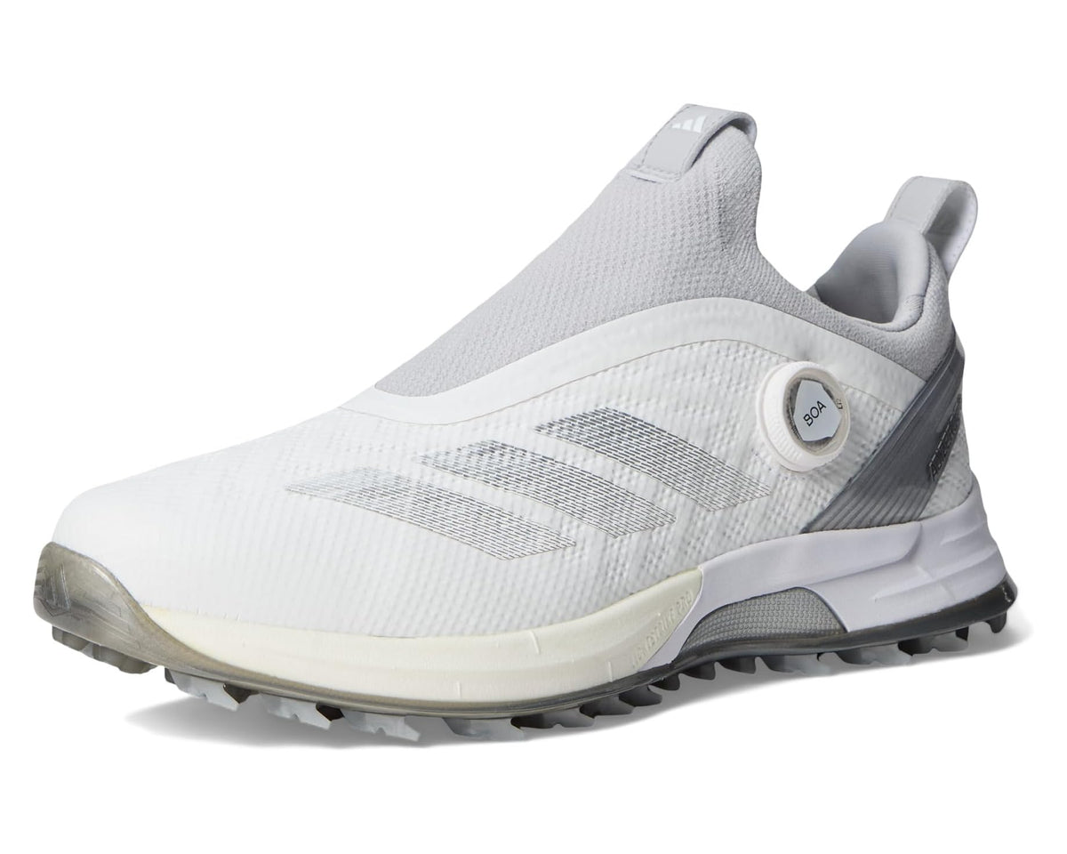 Men's adidas Golf Adizero ZG BOA Spikeless Golf Shoes Footwear White/Silver Metallic/Light Solid Grey - Eurostride