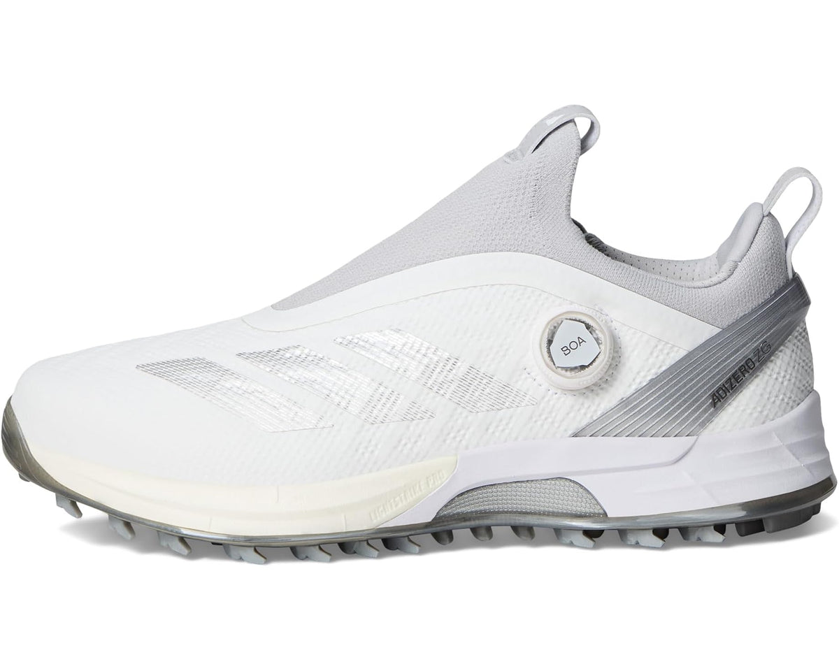Men's adidas Golf Adizero ZG BOA Spikeless Golf Shoes Footwear White/Silver Metallic/Light Solid Grey - Eurostride