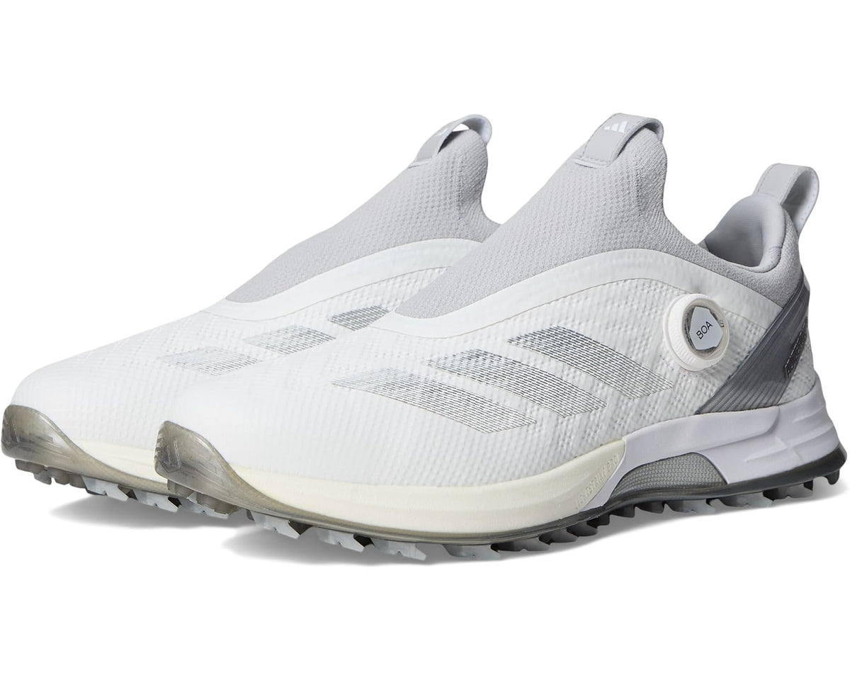 Men's adidas Golf Adizero ZG BOA Spikeless Golf Shoes Footwear White/Silver Metallic/Light Solid Grey - Eurostride