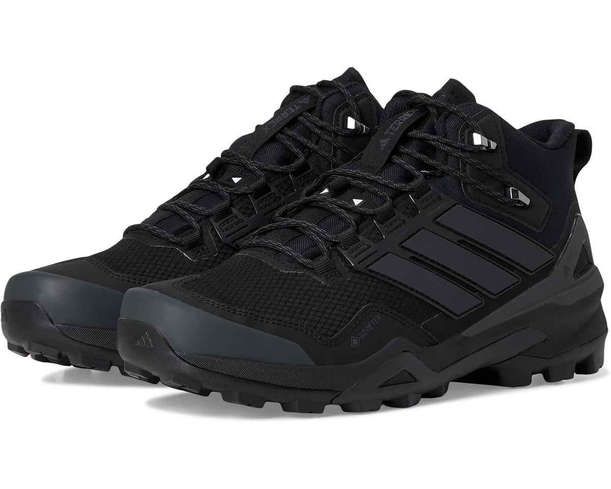 Men's adidas Outdoor Terrex Skychaser GORE-TEX® Mid Top Hiking Shoes Black/Black/Carbon - Eurostride