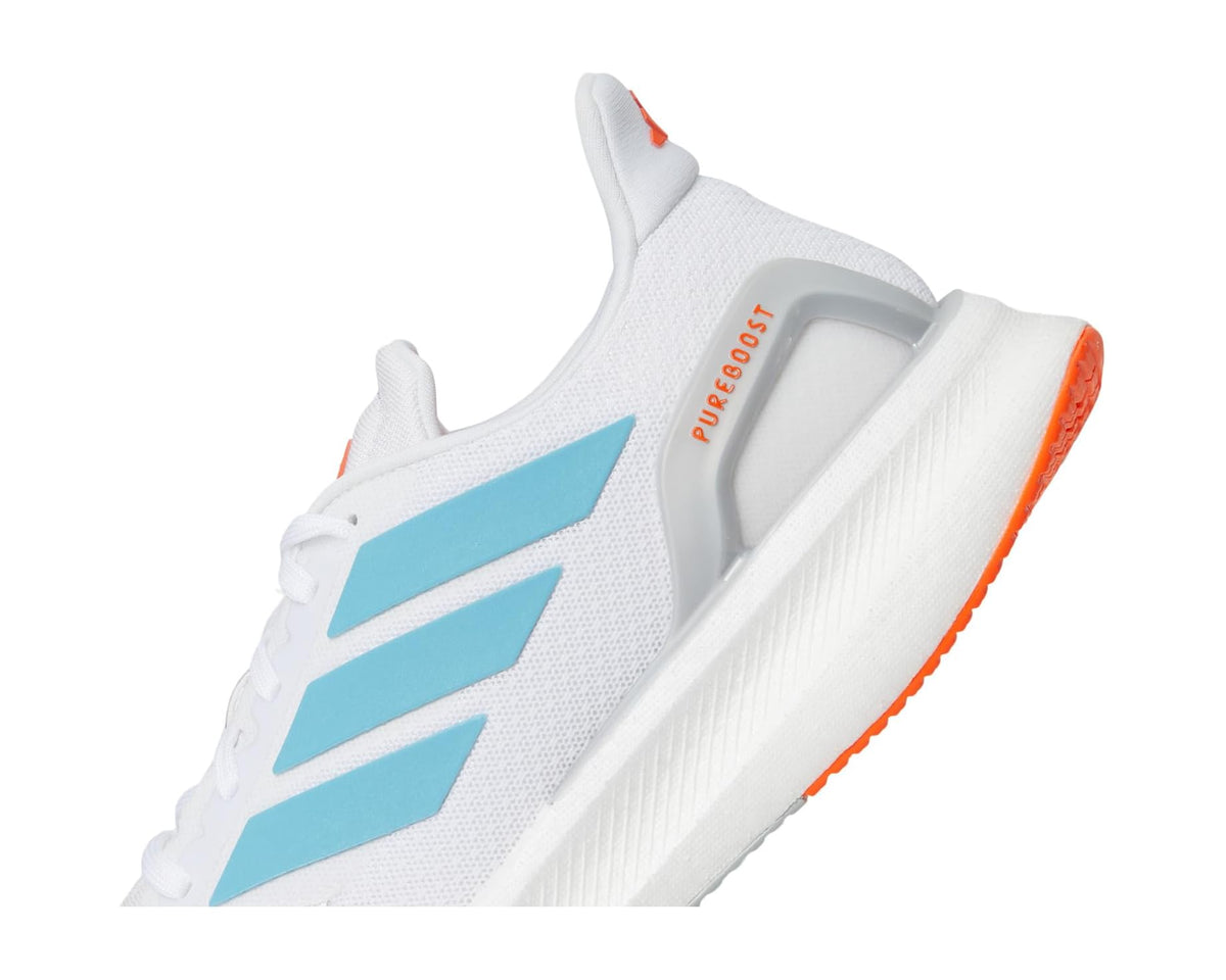 Men's adidas Pureboost 5 Running Shoes White/Preloved Ink/Impact Orange - Eurostride