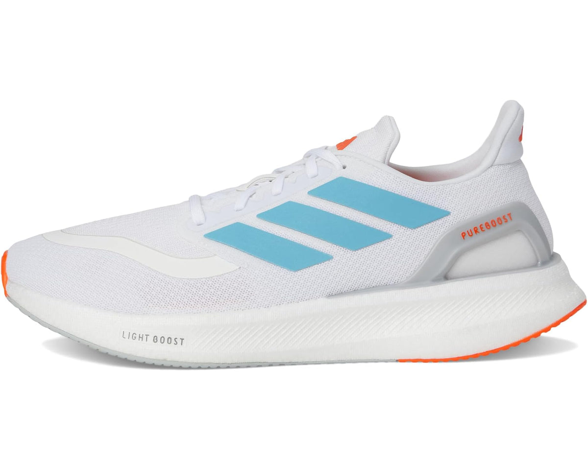 Men's adidas Pureboost 5 Running Shoes White/Preloved Ink/Impact Orange - Eurostride