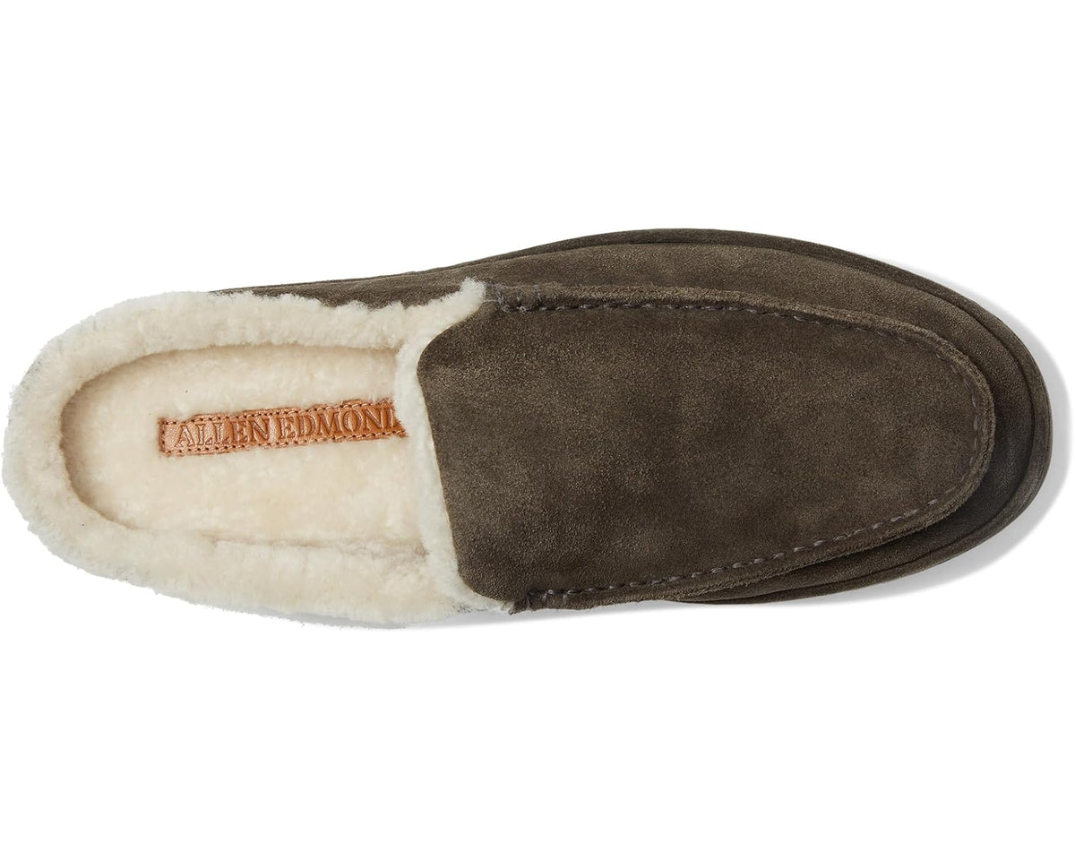 Men's Allen Edmonds Bowen Slip-On Shoes Dark Grey Suede - Eurostride