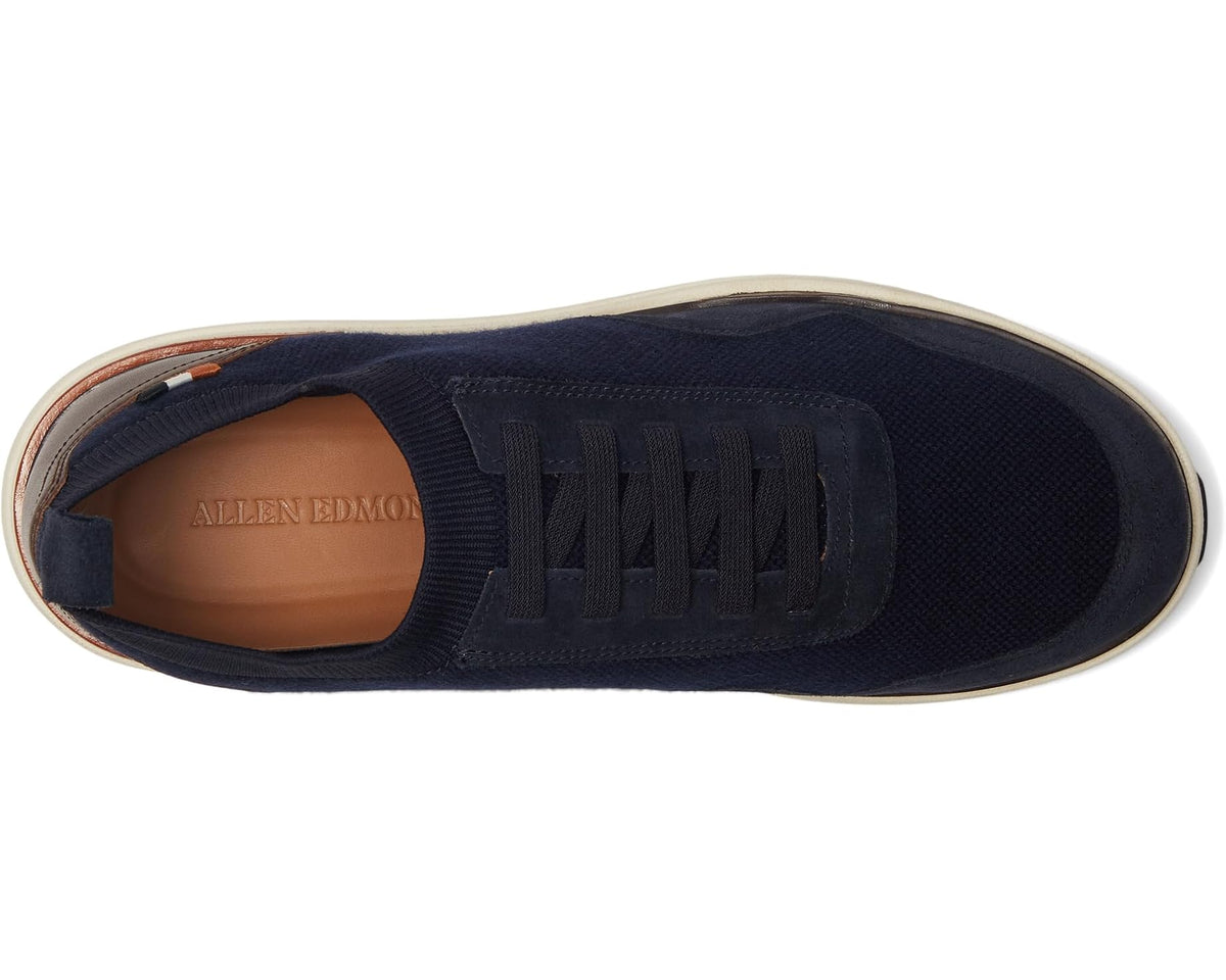Men's Allen Edmonds Easton Slip-on Shoes Navy Knit Wool & Leather - Eurostride