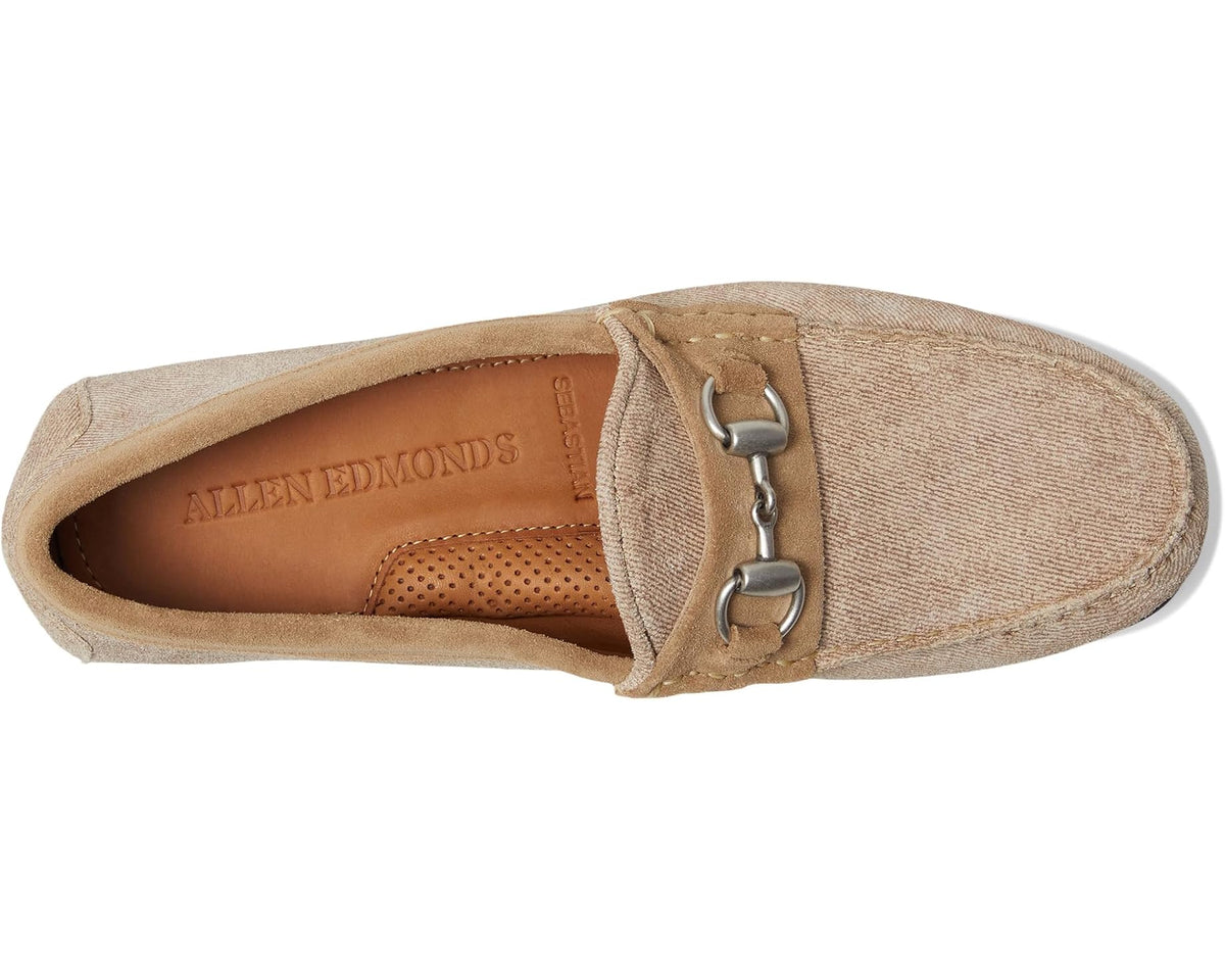 Men's Allen Edmonds Sebastian Loafer/Moc Shoes Bone Suede Mix - Eurostride