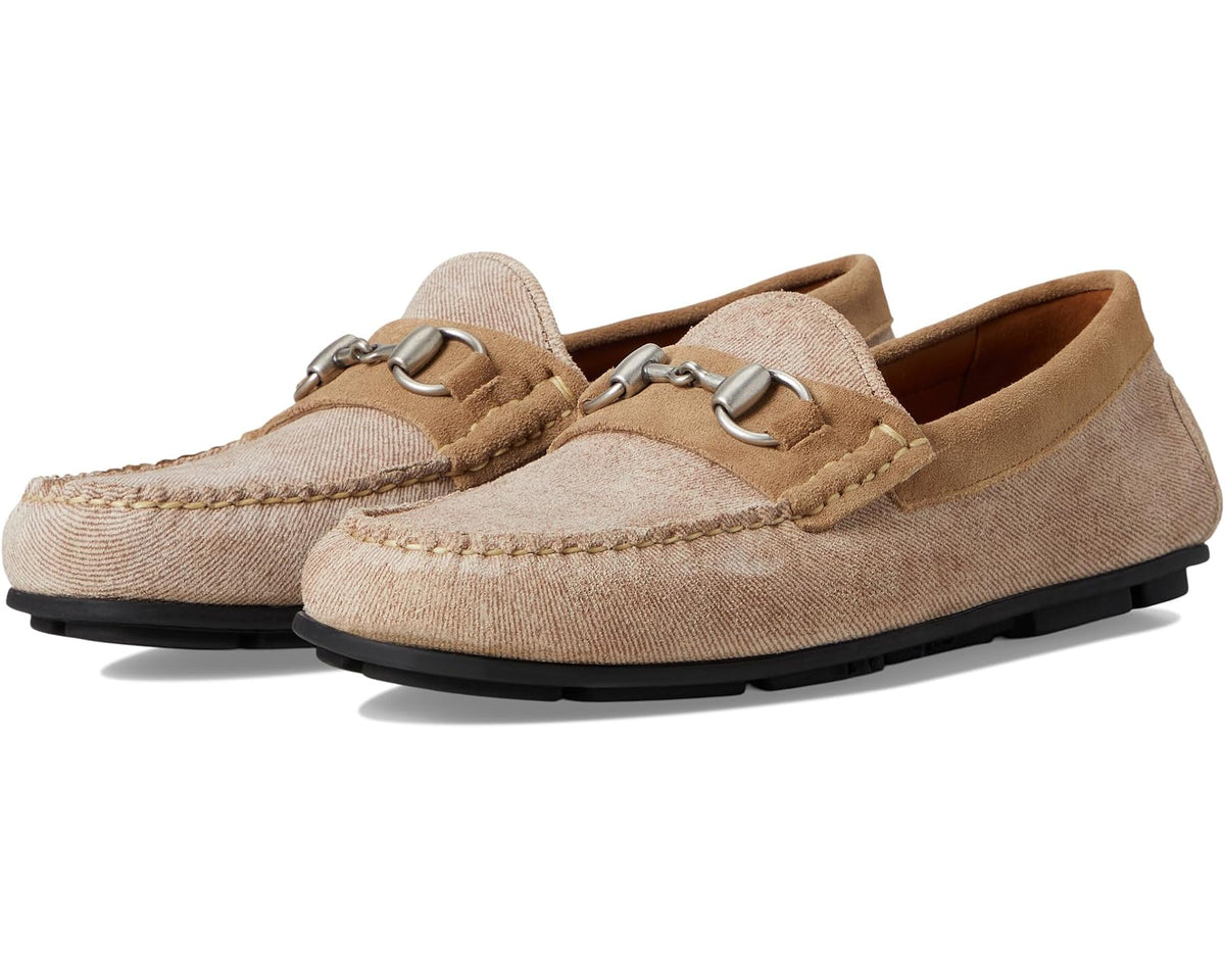 Men's Allen Edmonds Sebastian Loafer/Moc Shoes Bone Suede Mix - Eurostride