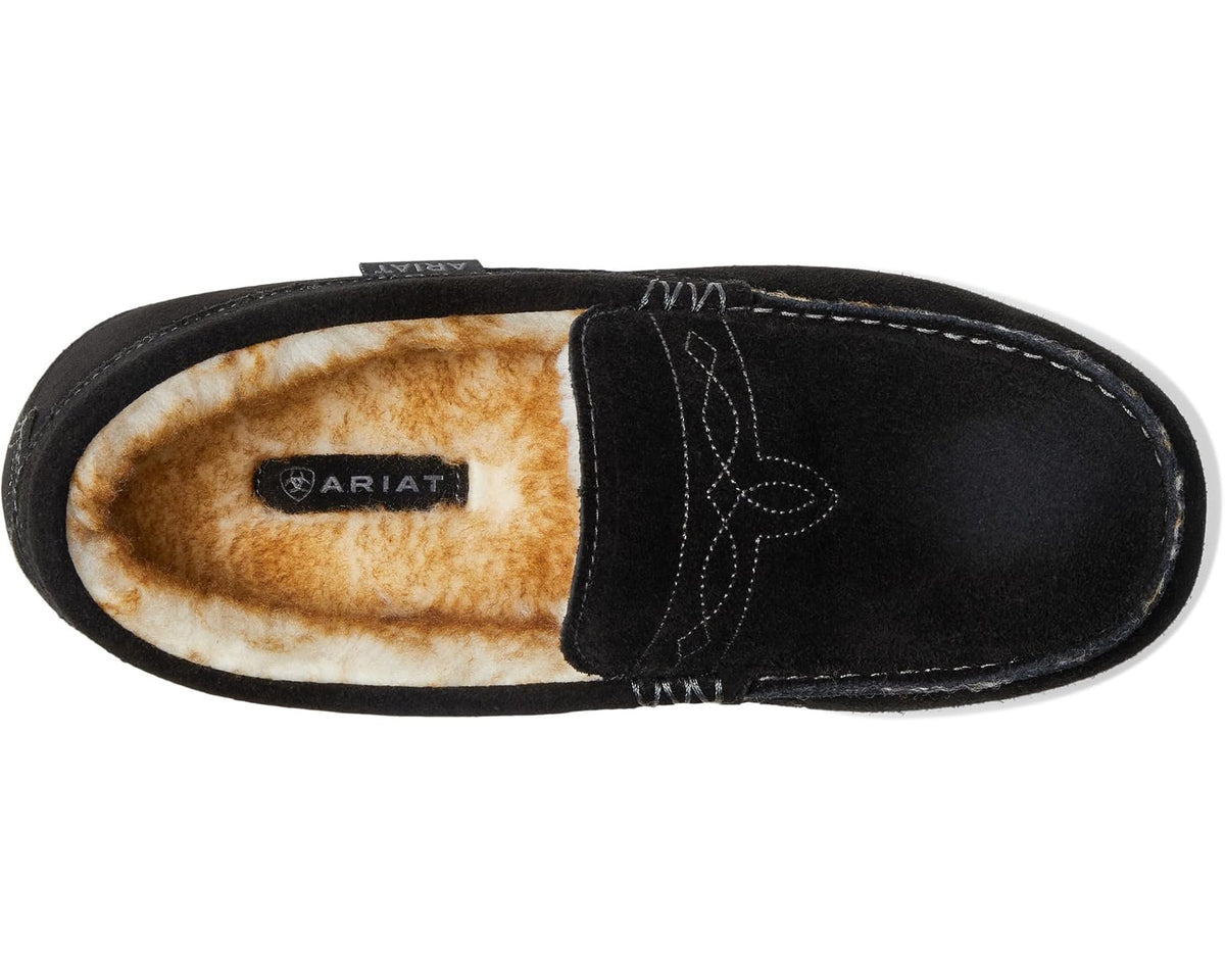 Men's Ariat Clayton Moccasin Slipper Black - Eurostride