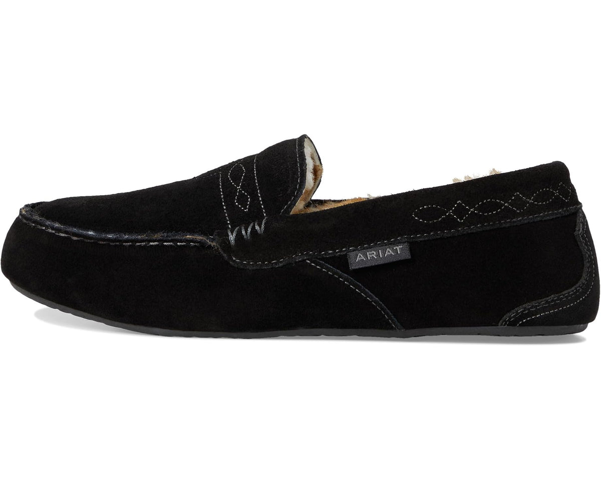 Men's Ariat Clayton Moccasin Slipper Black - Eurostride