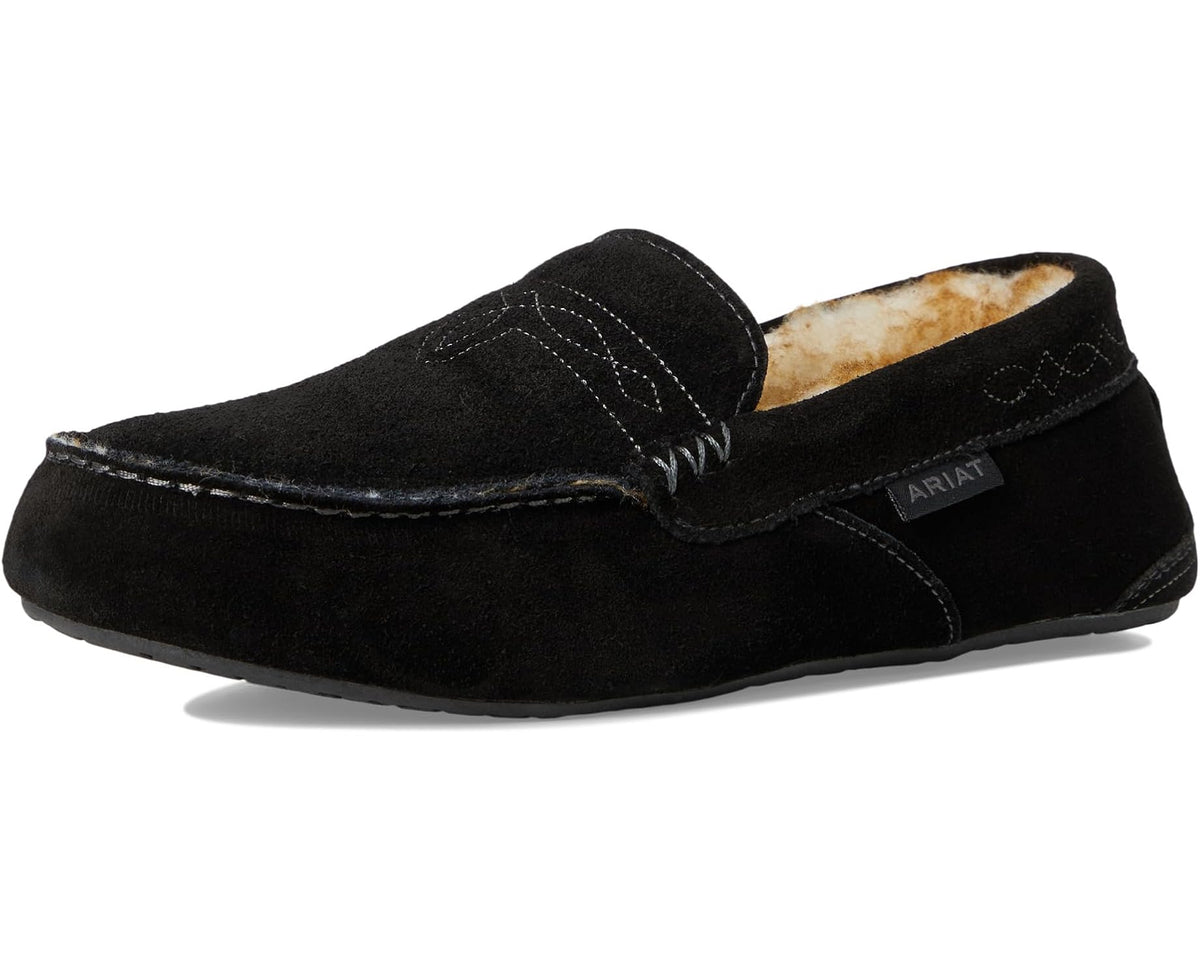 Men's Ariat Clayton Moccasin Slipper Black - Eurostride
