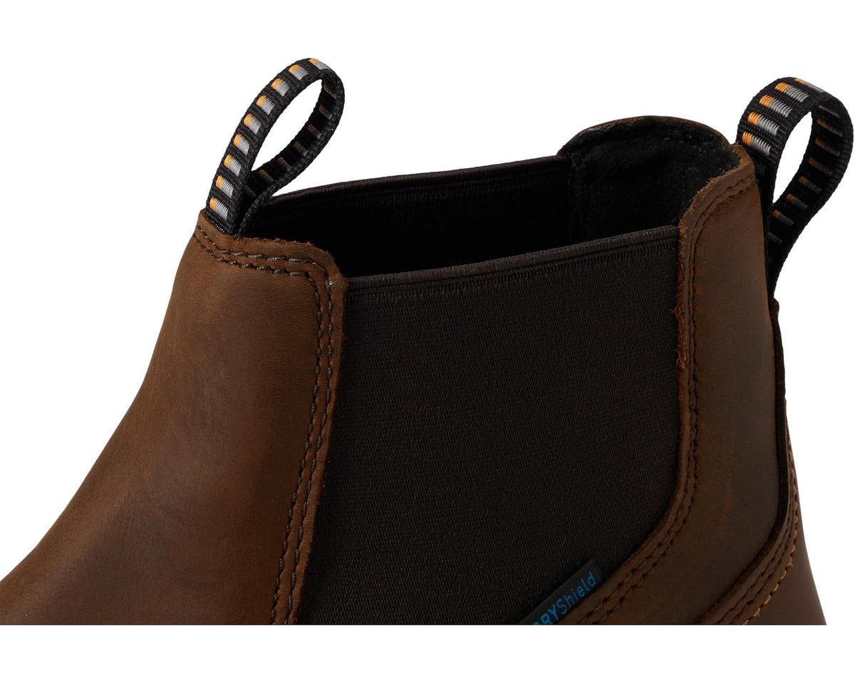 Men's Ariat Rebar Wedge Chelsea Waterproof Composite Toe Work Boots Distressed Brown - Eurostride