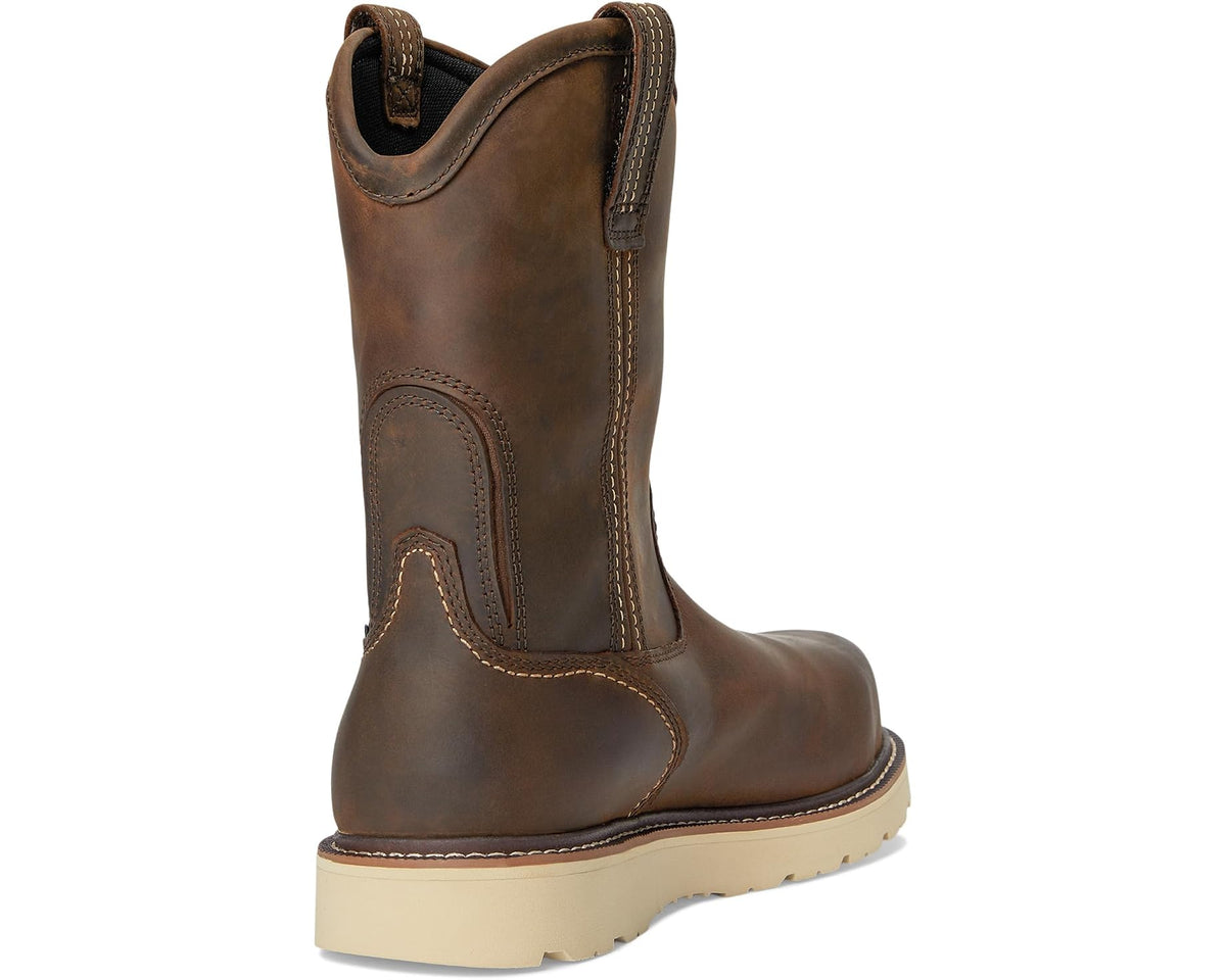 Men's Ariat Rebar Wedge Pull-On Waterproof Composite Toe Work Boots Distressed Brown - Eurostride