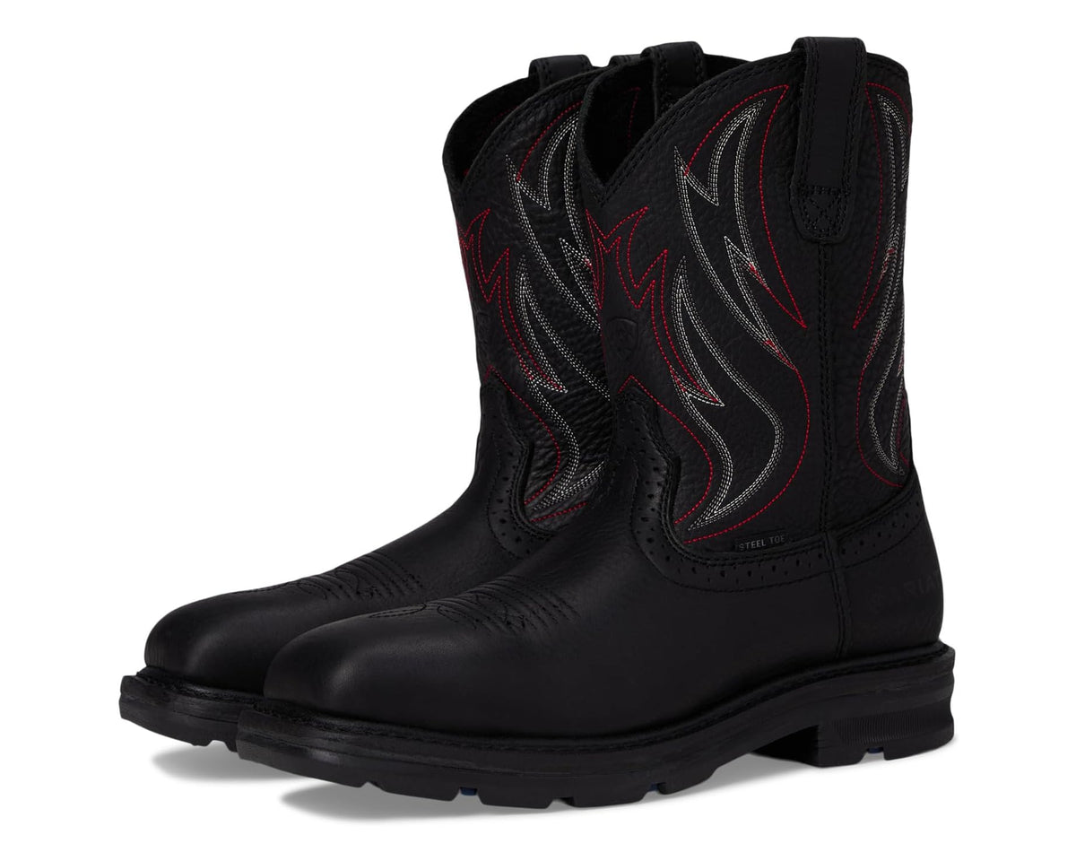 Men's Ariat Sierra Shock Shield Steel Toe Work Boots Black - Eurostride