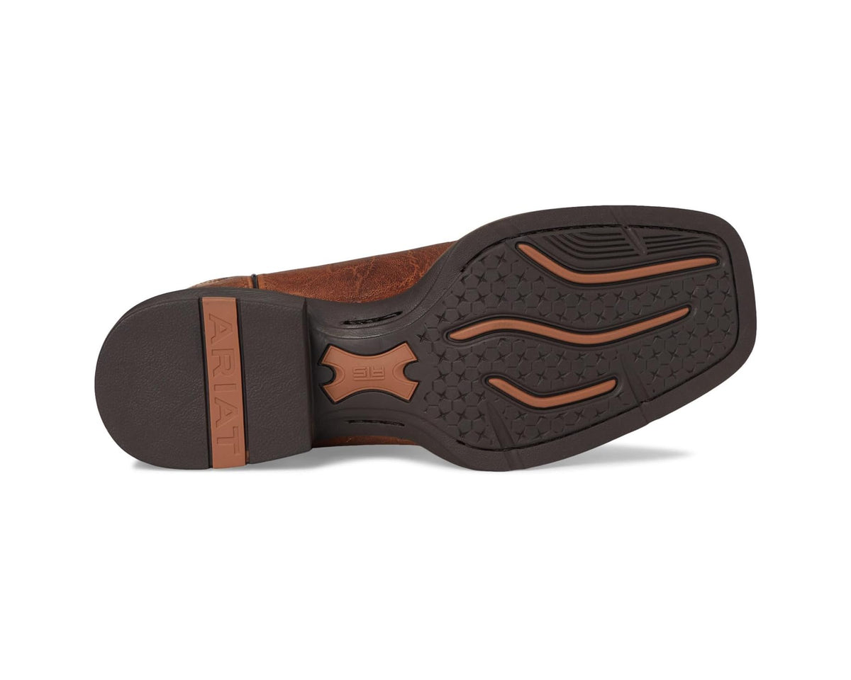 Men's Ariat Sport Rodeo Cowboy Boots Aged Tan Elephant Print - Eurostride