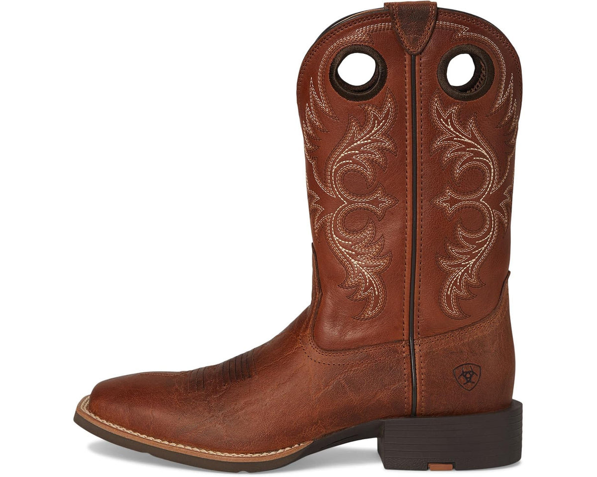 Men's Ariat Sport Rodeo Cowboy Boots Aged Tan Elephant Print - Eurostride