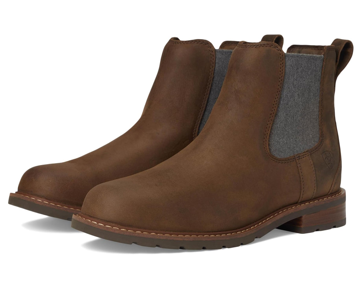 Men's Ariat Wexford Waterproof Chelsea Boot Palm Brown - Eurostride