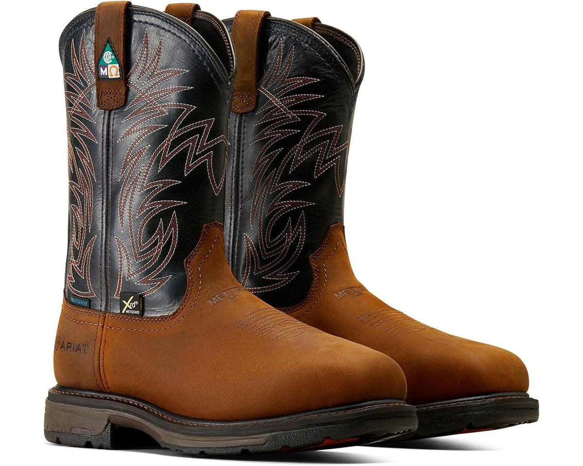 Men's Ariat WorkHog MetGuard CSA Waterproof Composite Toe Work Boots Dark Copper - Eurostride