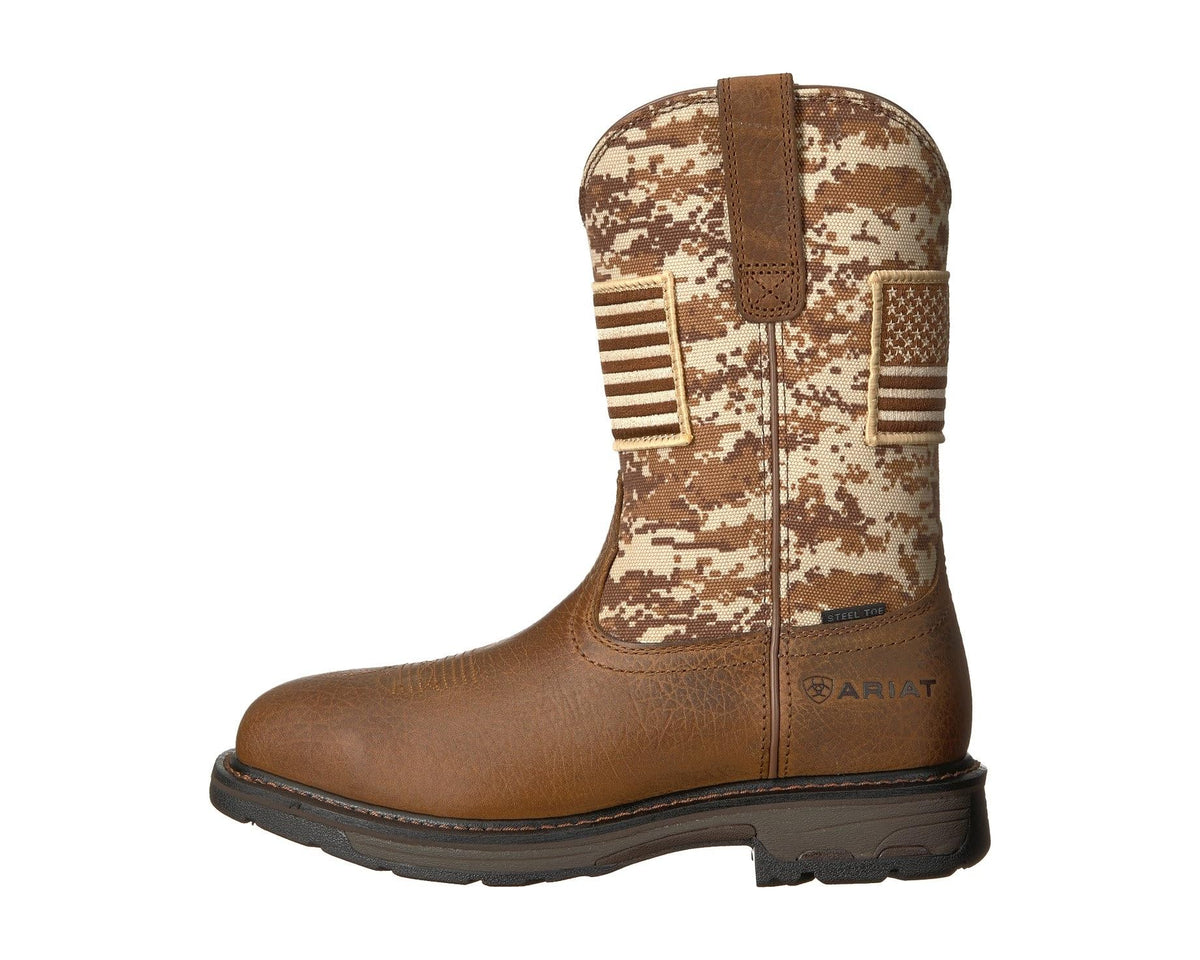 Men's Ariat Workhog Patriot Steel Toe Earth/Sand Camo Print - Eurostride