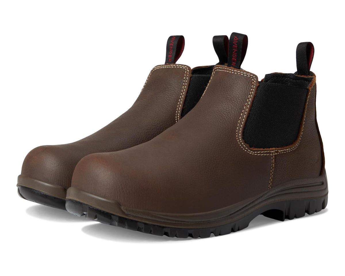 Men's Avenger Work Boots Foreman Chelsea CT Brown - Eurostride