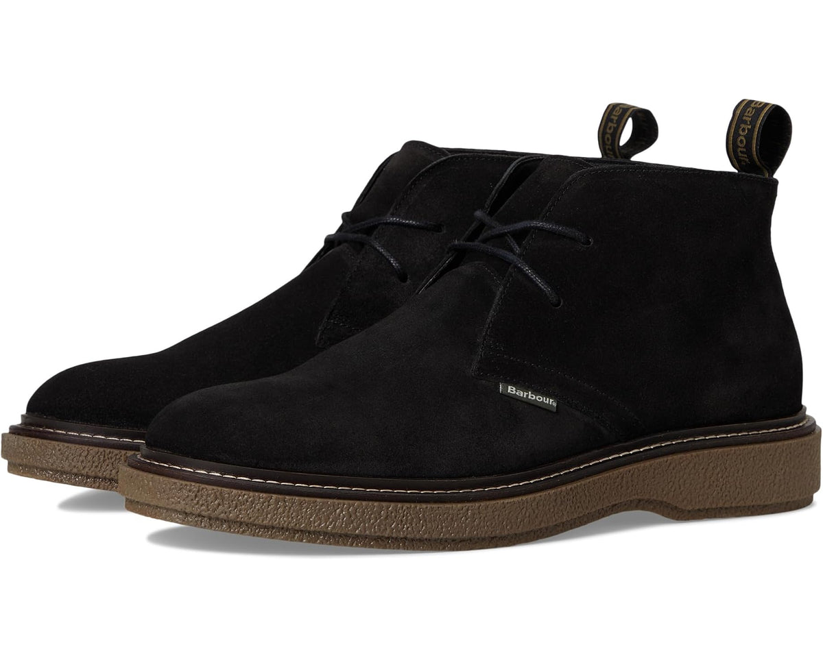 Men's Barbour Blaine Chukka Boots Black Suede - Eurostride