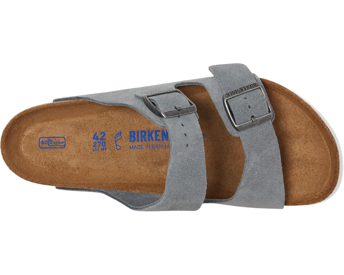 Men's Birkenstock Arizona Soft Footbed - Suede Basalt Gray - Eurostride