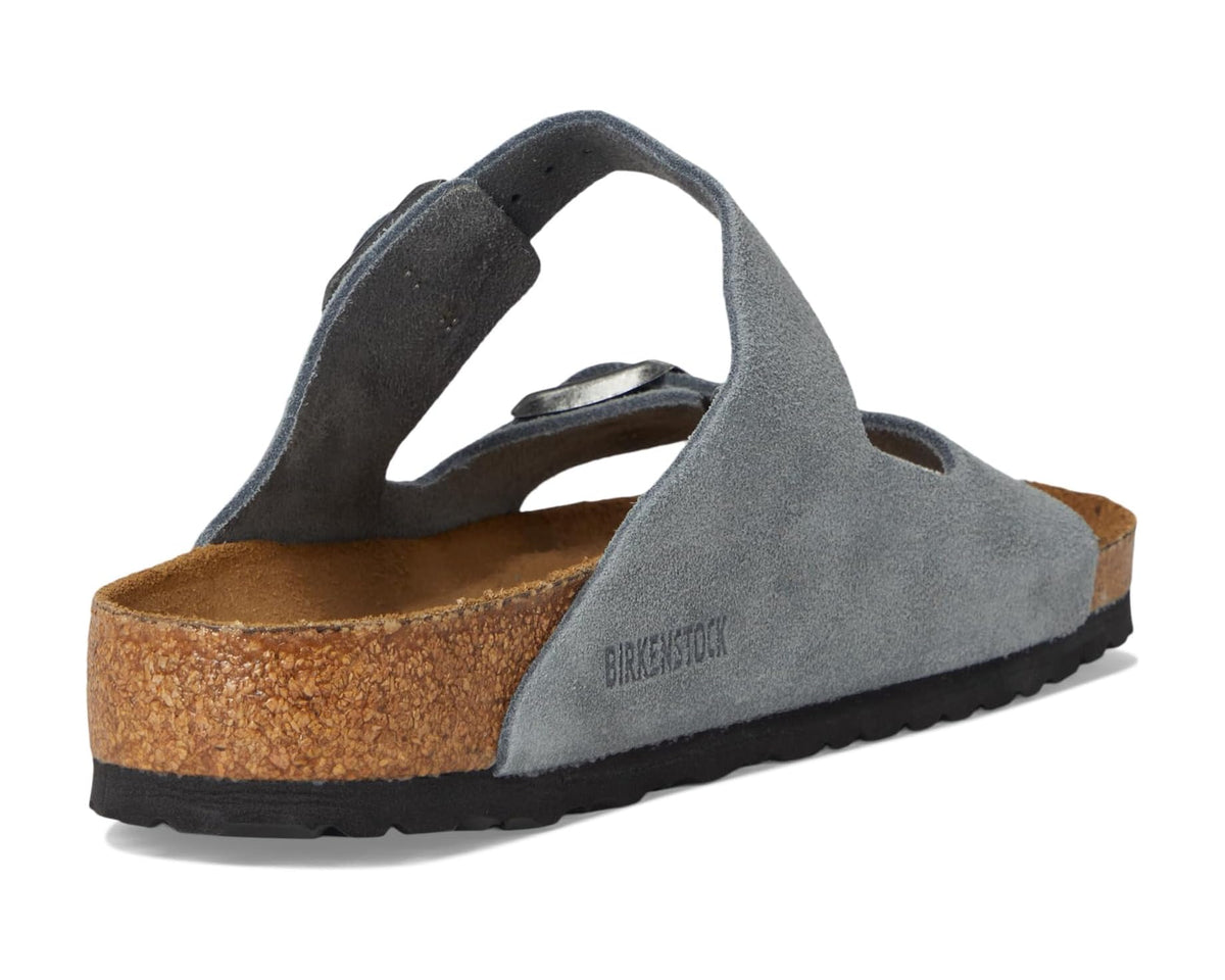 Men's Birkenstock Arizona Soft Footbed - Suede Basalt Gray - Eurostride
