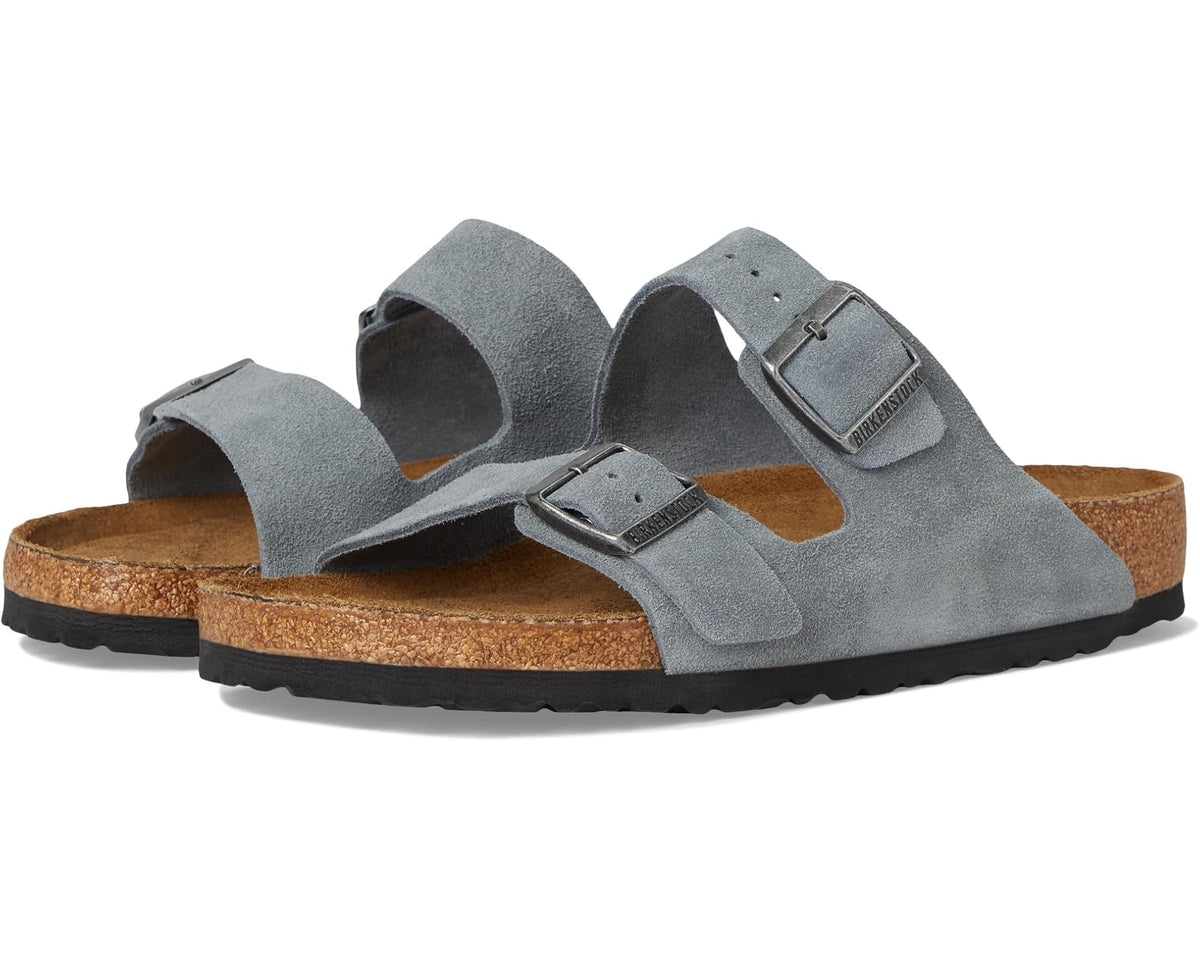Men's Birkenstock Arizona Soft Footbed - Suede Basalt Gray - Eurostride