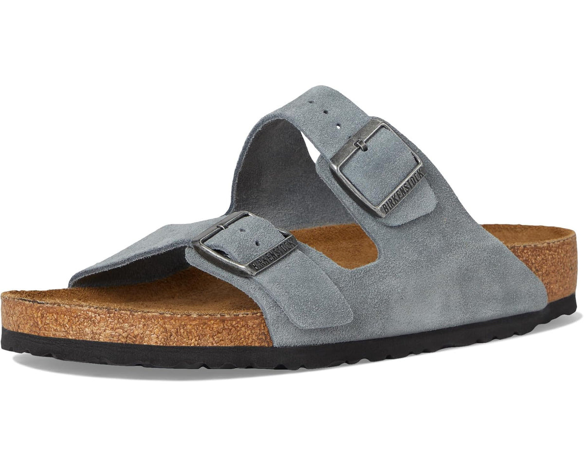 Men's Birkenstock Arizona Soft Footbed - Suede Basalt Gray - Eurostride