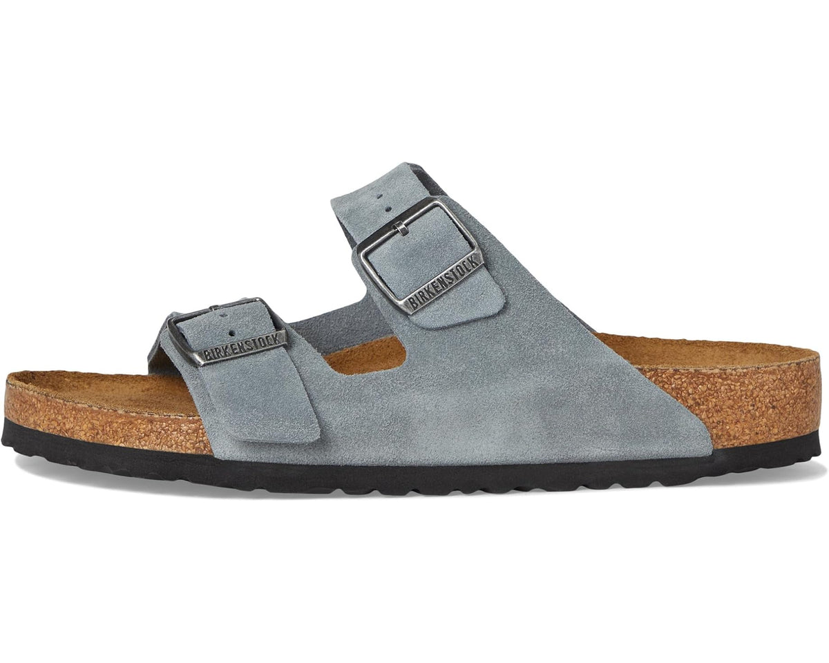 Men's Birkenstock Arizona Soft Footbed - Suede Basalt Gray - Eurostride