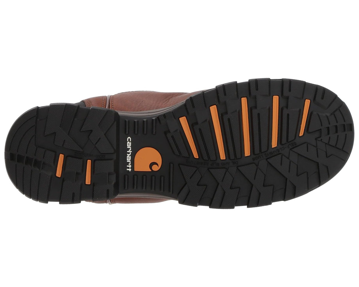 Men's Carhartt 10 Waterproof Comp Toe Pull-On Work Boots Brown Leather - Eurostride
