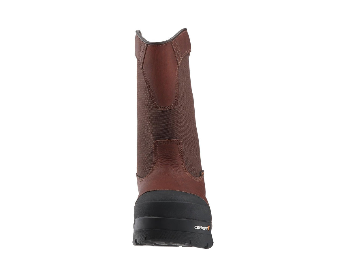 Men's Carhartt 10 Waterproof Comp Toe Pull-On Work Boots Brown Leather - Eurostride