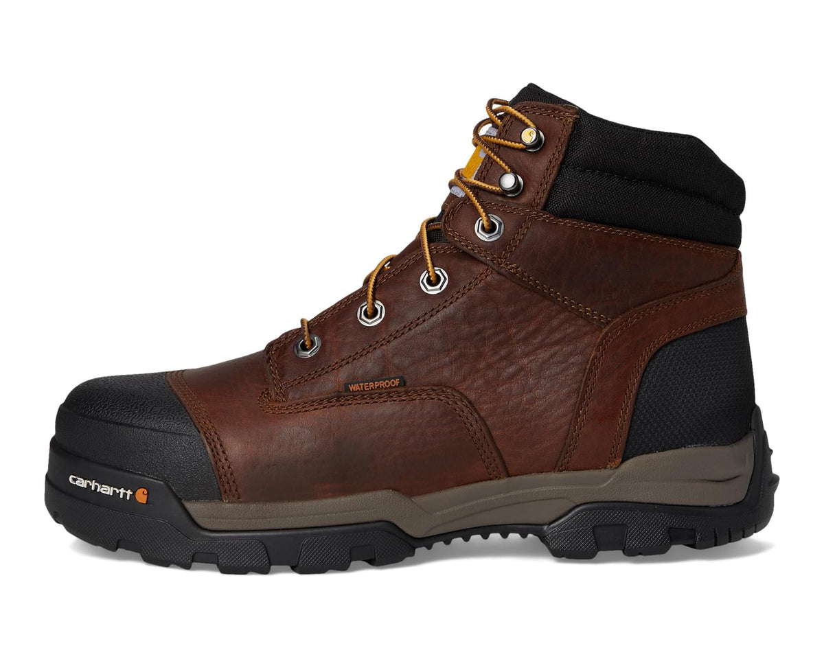 Men's Carhartt 6 Ground Force Waterproof Composite Toe Work Boots Brown Oil Tanned Leather - Eurostride
