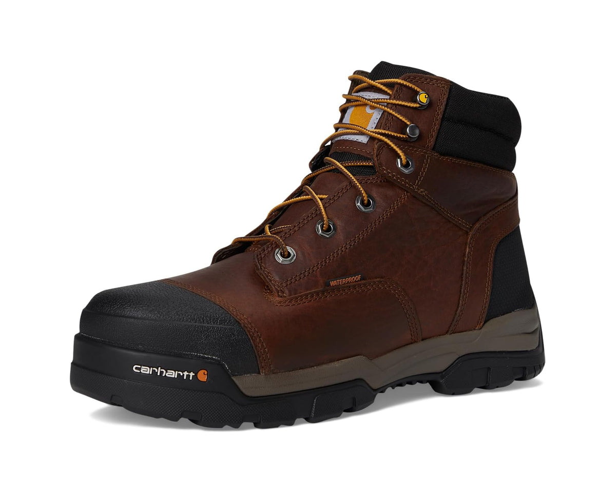Men's Carhartt 6 Ground Force Waterproof Composite Toe Work Boots Brown Oil Tanned Leather - Eurostride