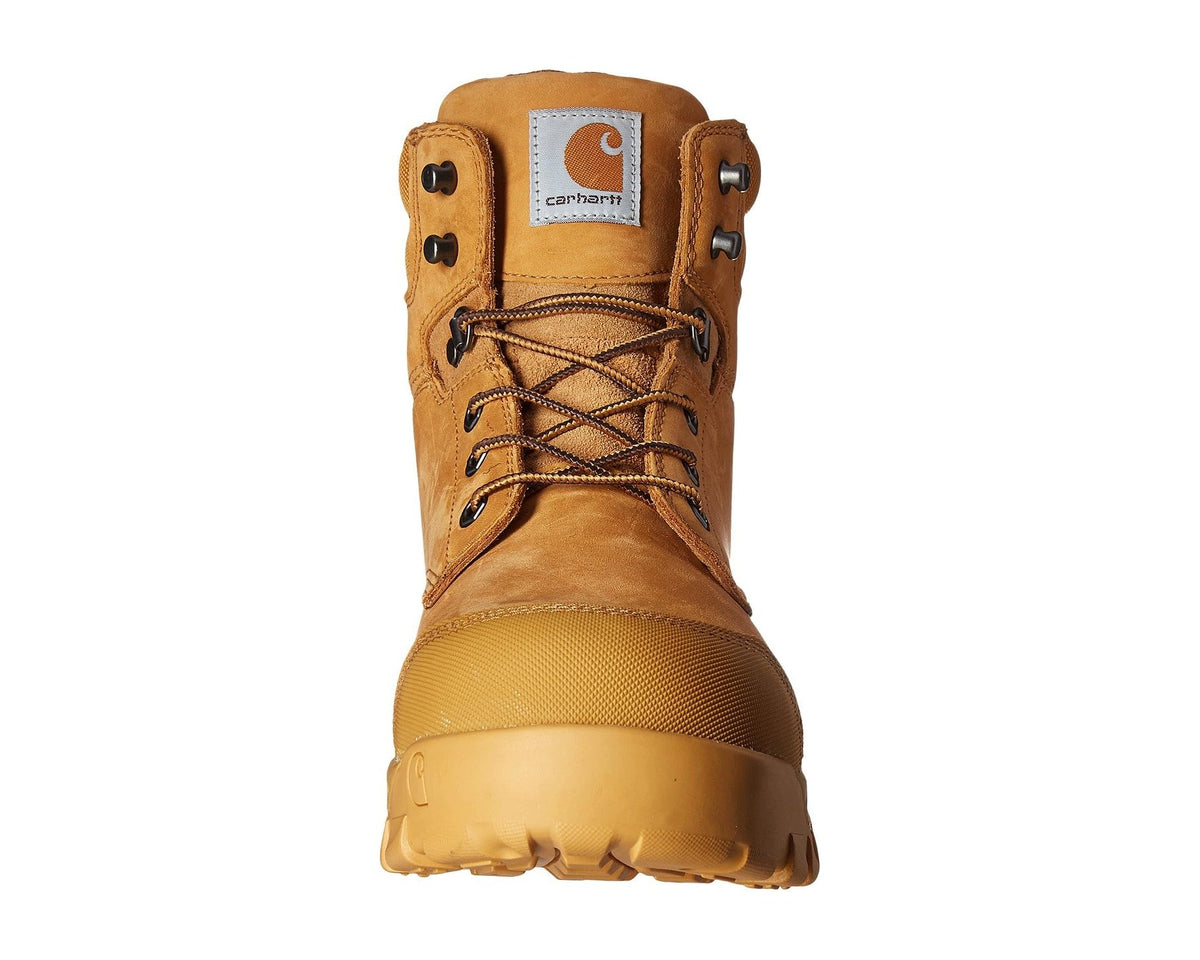 Men's Carhartt 6 Rugged Flex Waterproof Comp Toe Work Boots Wheat Oil Tanned Leather - Eurostride