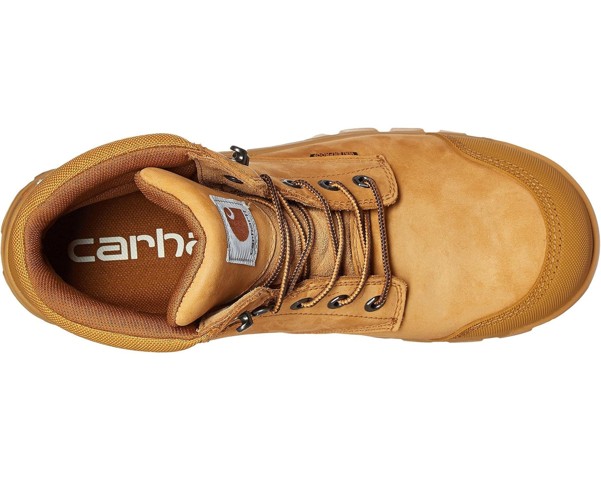 Men's Carhartt 6 Rugged Flex Waterproof Comp Toe Work Boots Wheat Oil Tanned Leather - Eurostride
