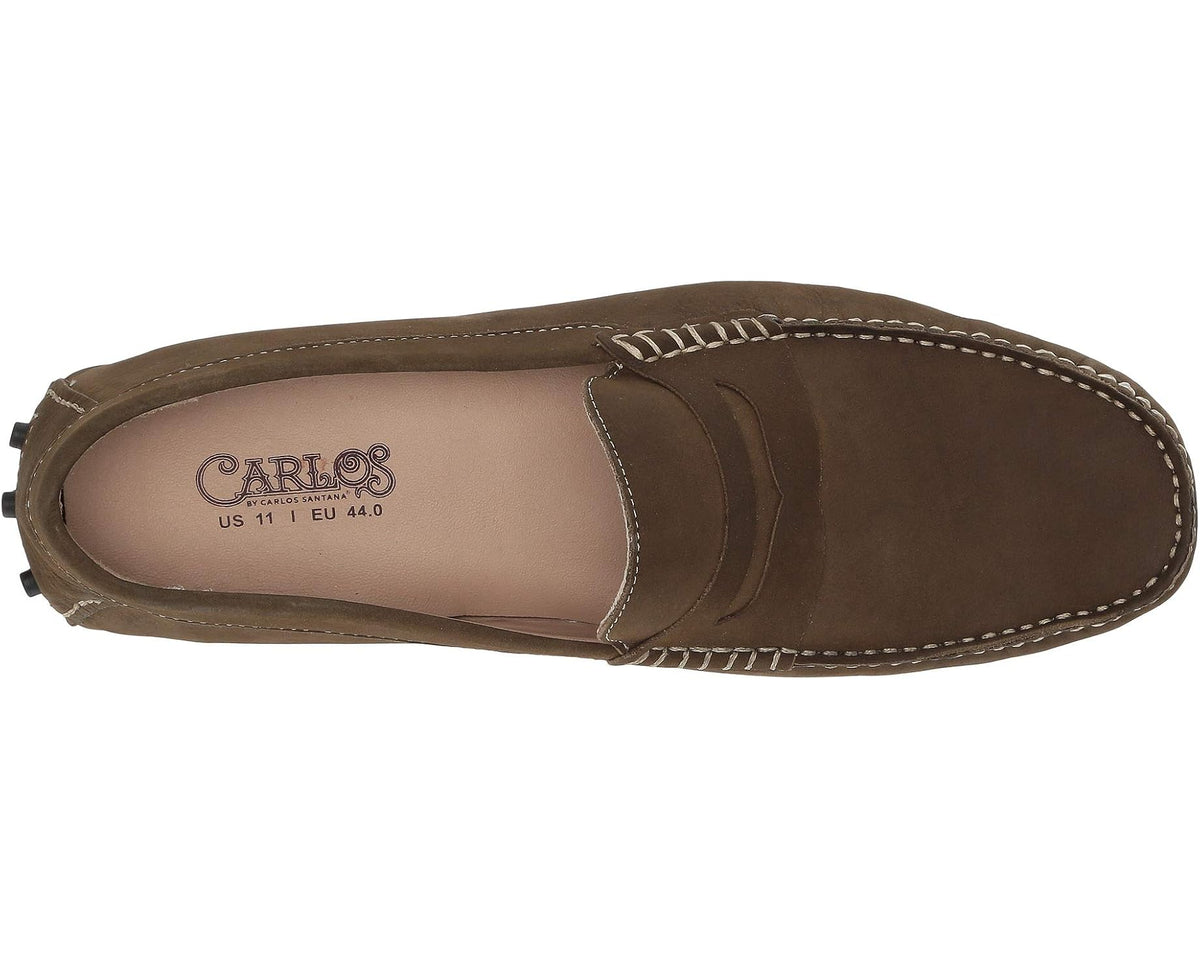 Men's Carlos by Carlos Santana Ritchie Driver Loafers Olive Calf Nubuck - Eurostride