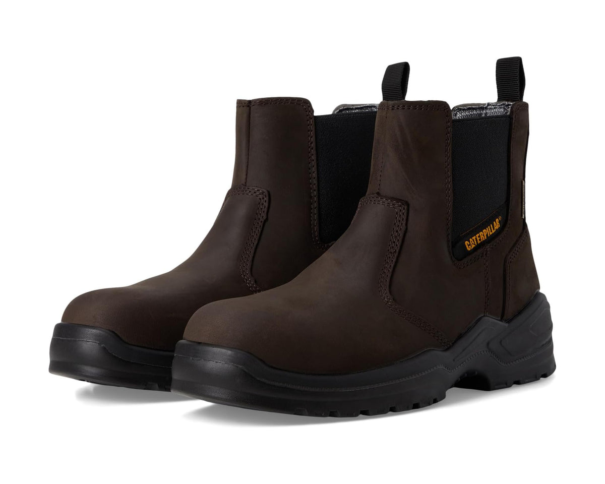 Men's Caterpillar Striver Chelsea Waterproof Steel Toe Brown - Eurostride